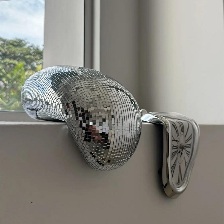 Interior Design Minimalist - Reflective Melting Disco Ball Desk Decor