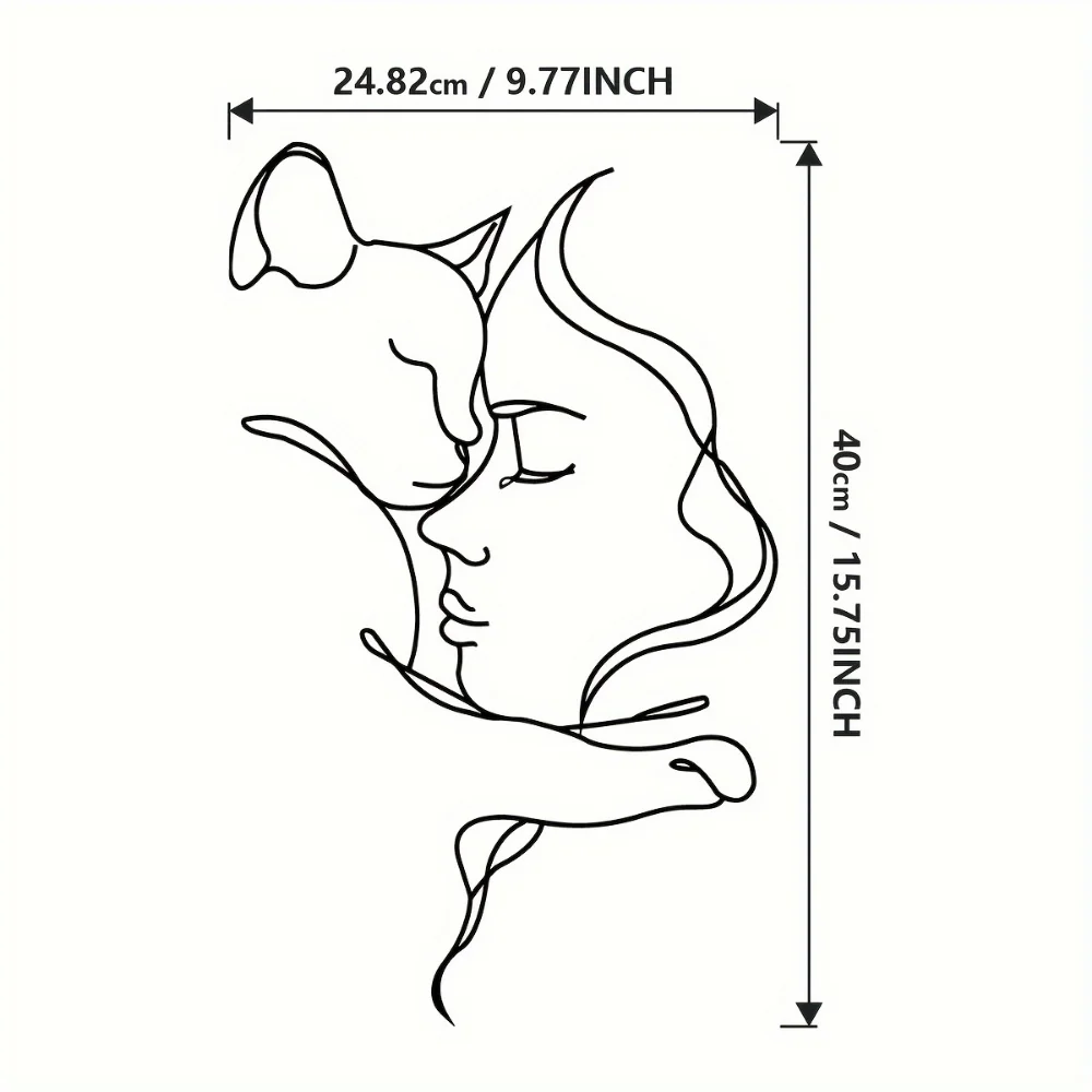 Sleek Black Cat and Woman Meta - Interior Design Women 评论和价格